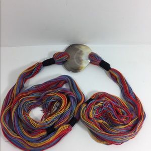 Fashion threaded shell rainbow belt